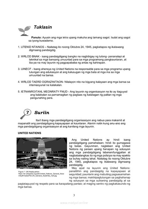 Grade 8 Araling Panlipunan Modyul: Mga Pandaigdigang .